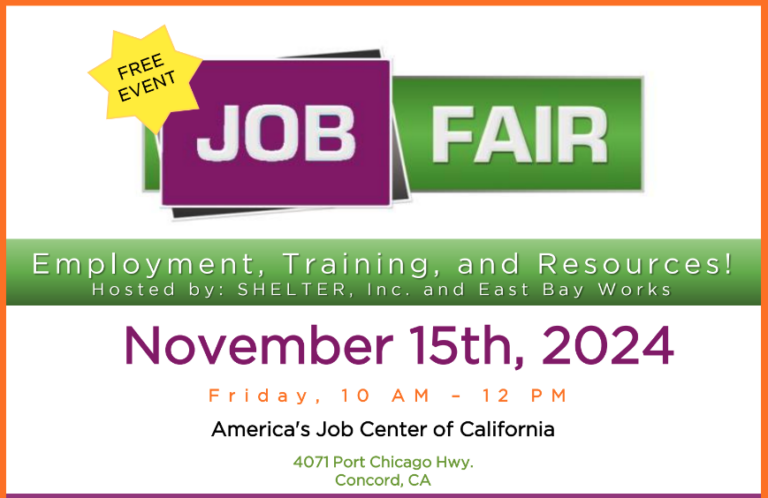 job fair November 15th, 2024 10am - 12pm America's Job Center of California 4071 Port Chicago Hwy Concord, CA